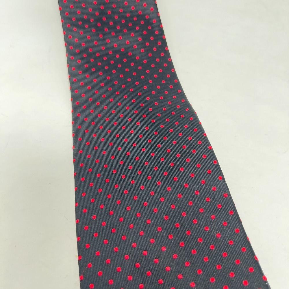 Fabio Fazio 100% Silk‎ Hand Made Men's Tie Geometric Black Red Lightweight - Picture 2 of 9
